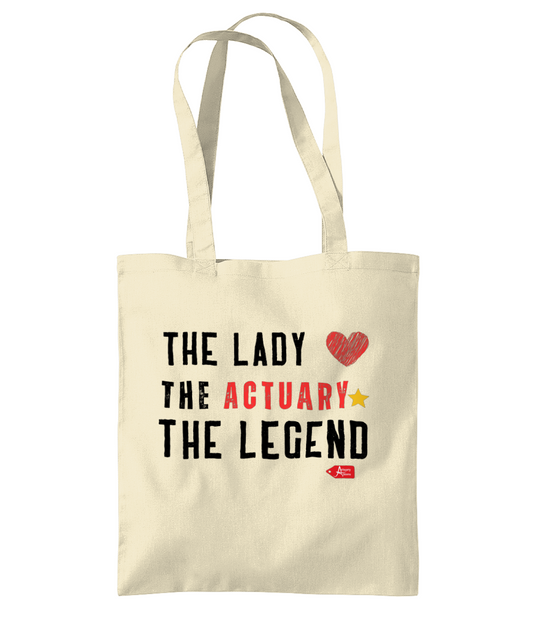 Tote Bag The Lady The Actuary The Legend Heart Star
