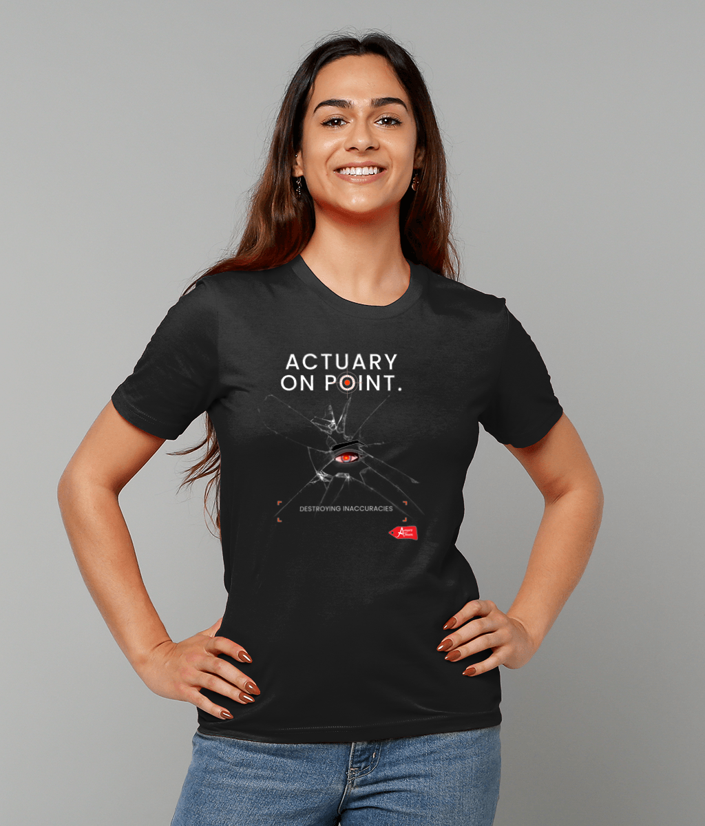 Actuary On Point Black White Red Modern On Point Destroying Inaccuracies Black T-Shirt