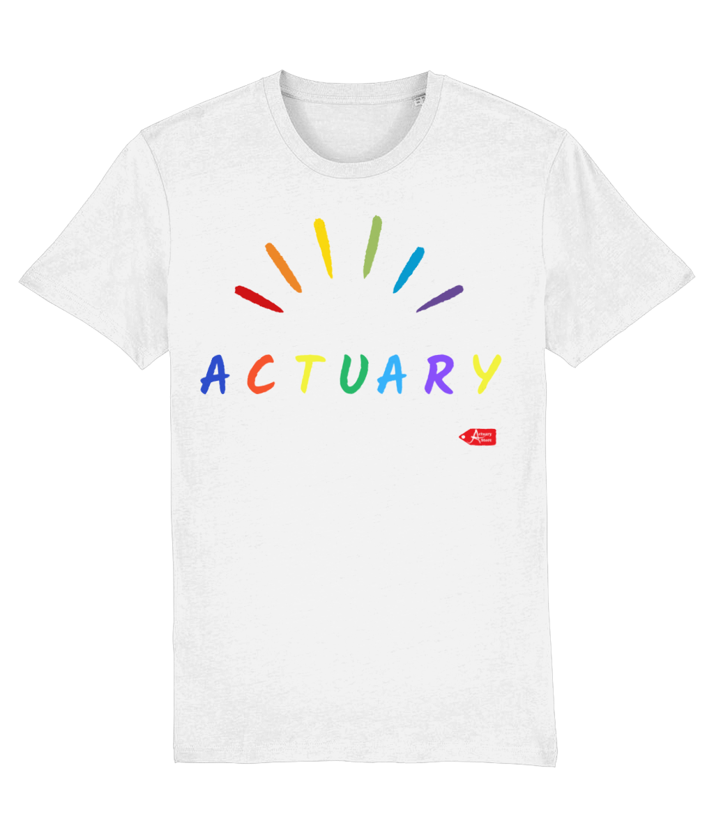 Actuary Colourful Vivid Pride Themed T-shirt (Black and White Variants)