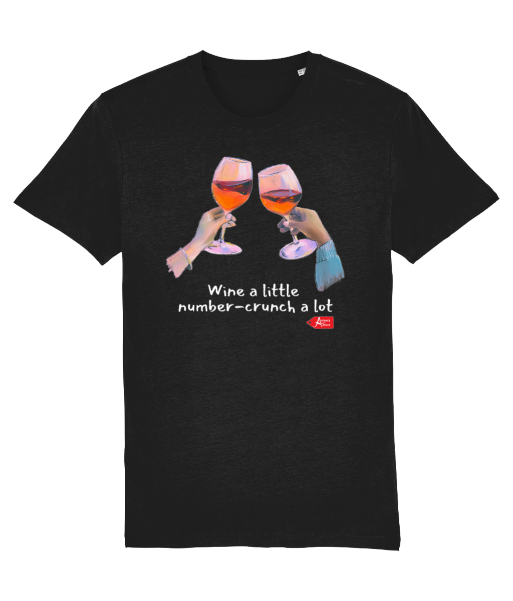 Wine A Little Number Crunch A Lot Black T-Shirt