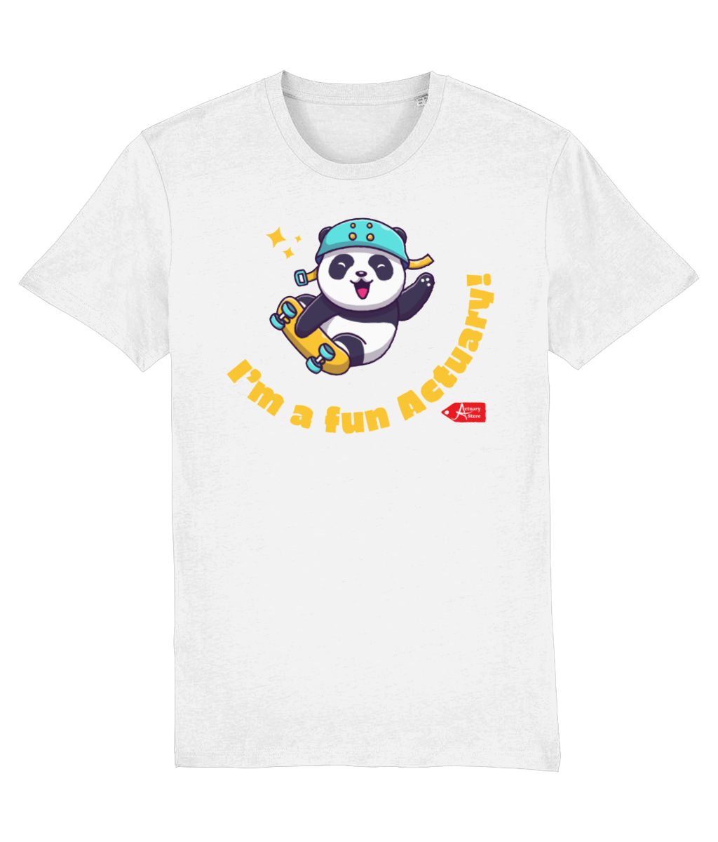 I'm A Fun Actuary Cute Panda T-Shirt (Black and White Variations)
