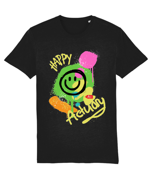 Graffiti Happy Actuary Black T-Shirt