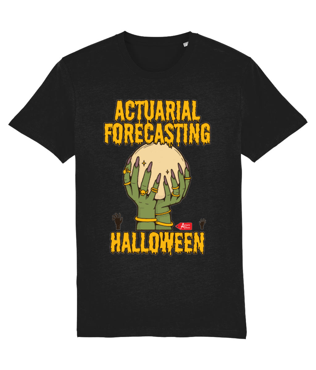 Actuarial Forecasting Halloween Witch Hands Crystal Ball T-Shirt